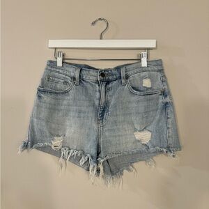 Pistola High Rise Fray Hem Distressed Short Size 29 Light Wash